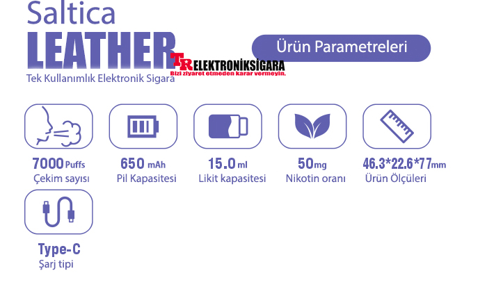 Saltica Leather 7000 Puff Bar 50mg Nikotin Mango İce
