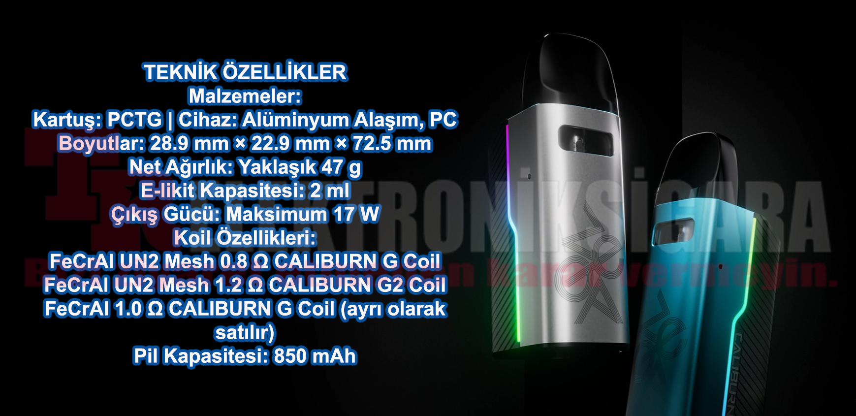 Uwell Caliburn GZ2 Pod Mod 850mAh Elektronik Sigara