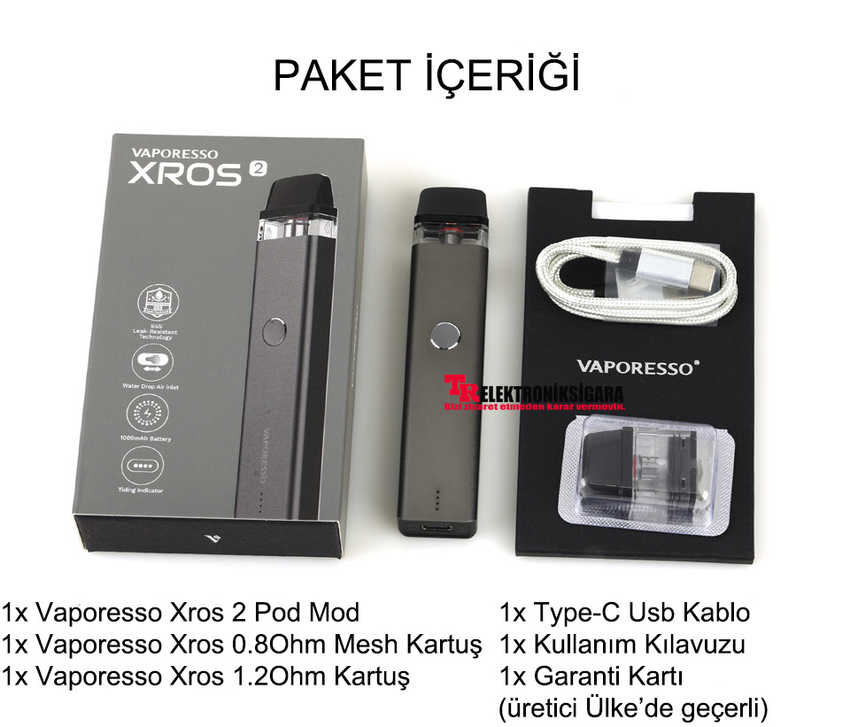 Vaporesso Xros 2 Pod Mod Kit Elektronik Sigara 1000mAh 