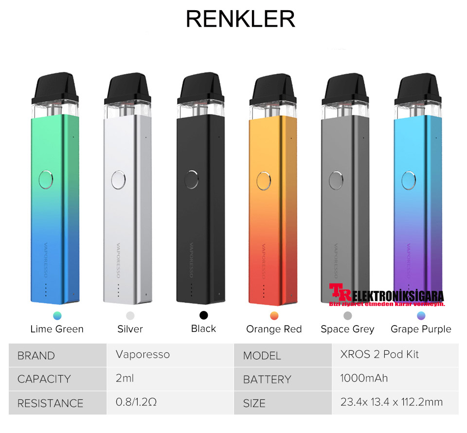 Vaporesso Xros 2 Pod Mod Kit Elektronik Sigara 1000mAh 