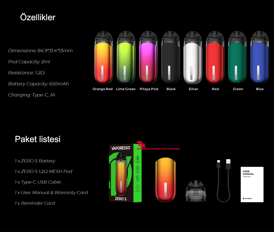 Vaporesso Zero S Pod Mod 650mAH