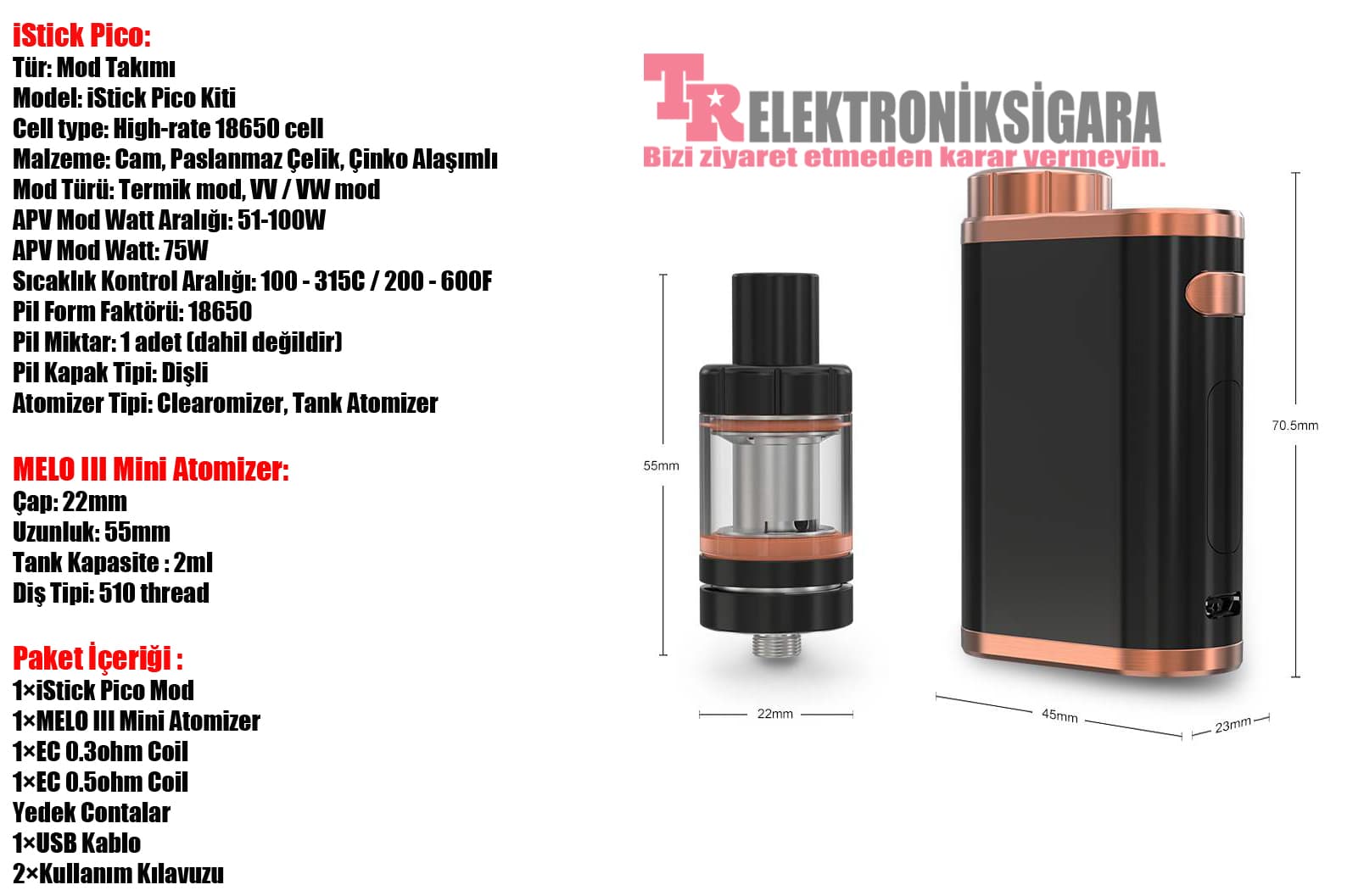 Eleaf istick Pico Melo 3 Kit 75w