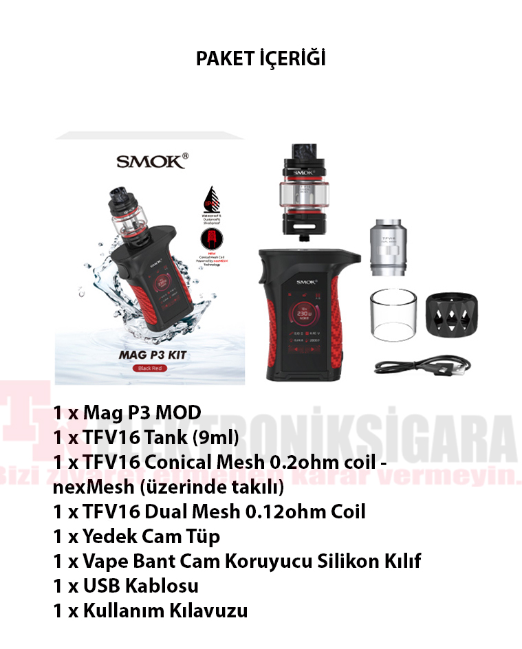 Smok MAG P3 230W Tfv16 Starter Kit Elektronik Sigara