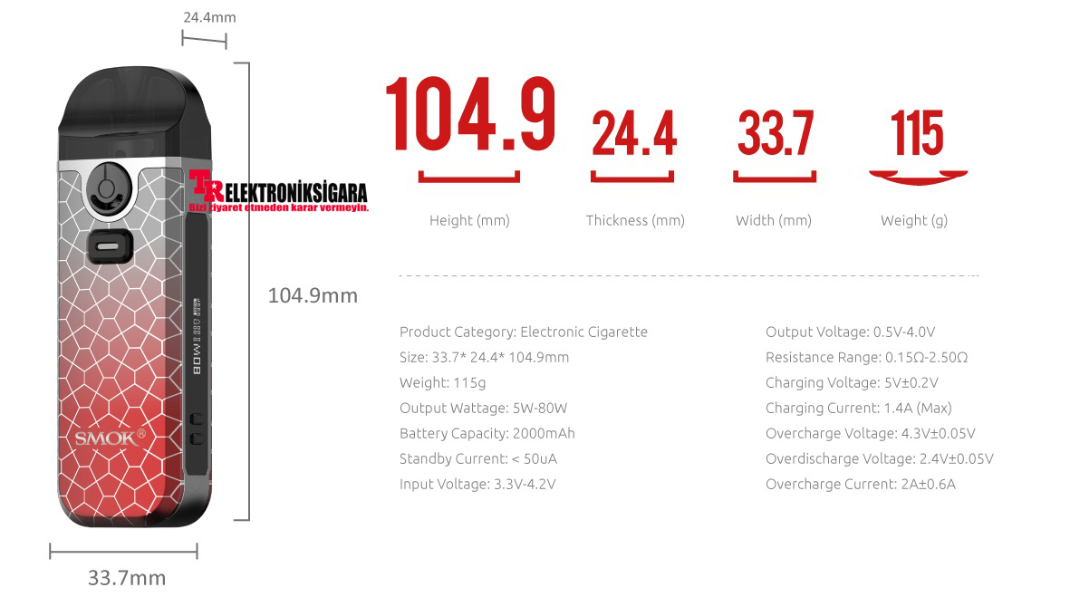 Smok Nord 4 80W Pod Mod Elektronik Sigara