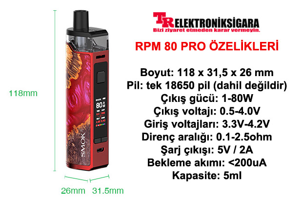 Smok RPM 80 Pro Kit Pod Mod Elektronik Sigara