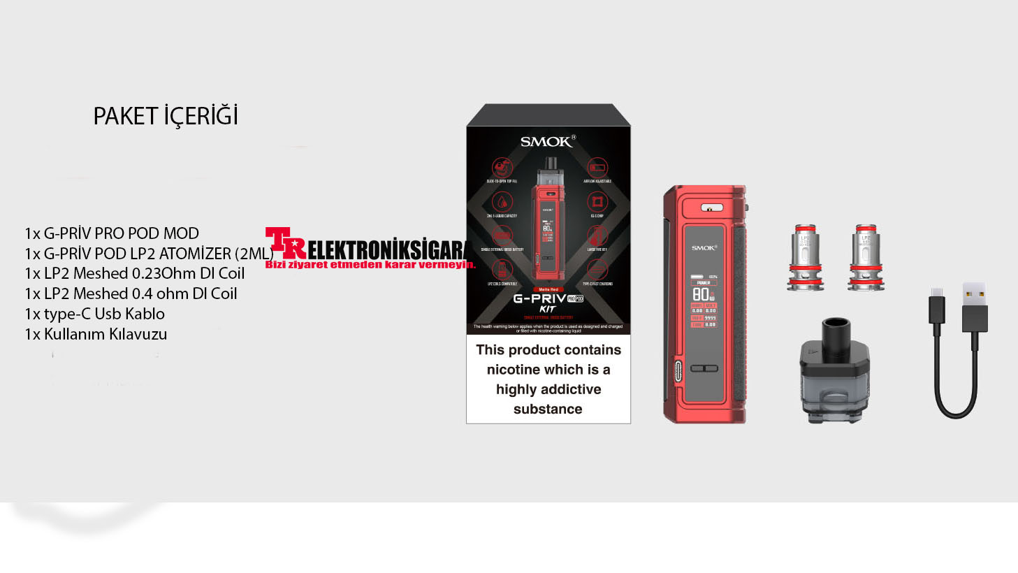 Smok G-priv Pro 80W Kit Pod Mod Elektronik Sigara