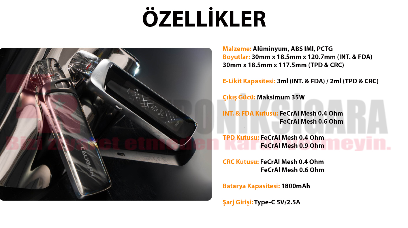 Uwell Caliburn G4 Pro Pod Mod Elektronik Sigara