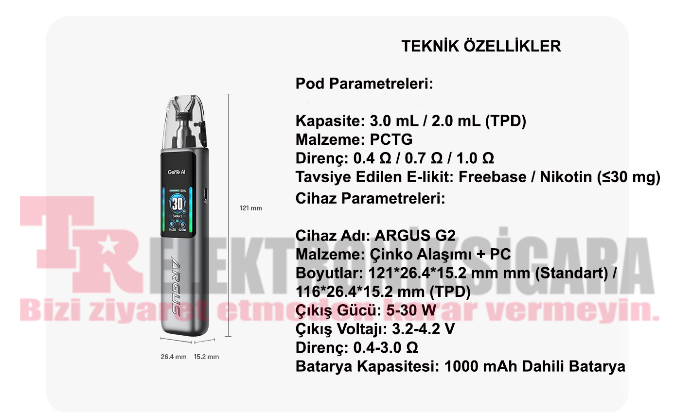 Voopoo Argus G2 Pod Kit 30W Elektronik Sigara