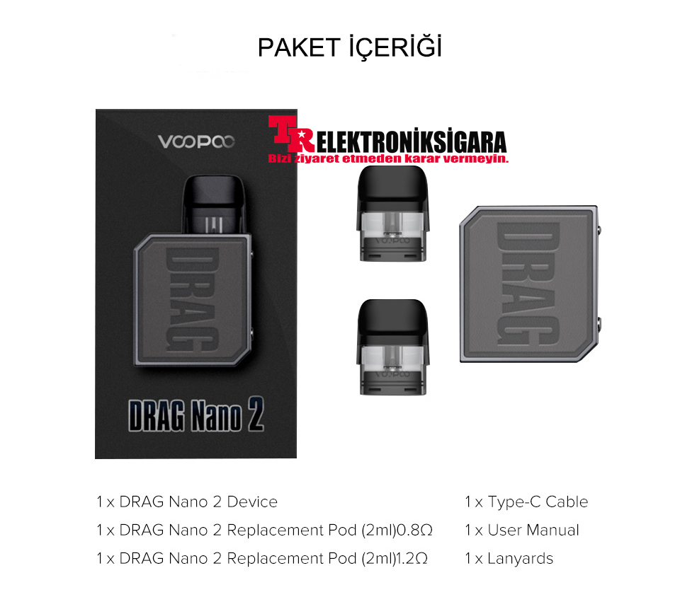 Voopoo Drag Nano 2 Pod Mod 800mAh Elektronik Sigara