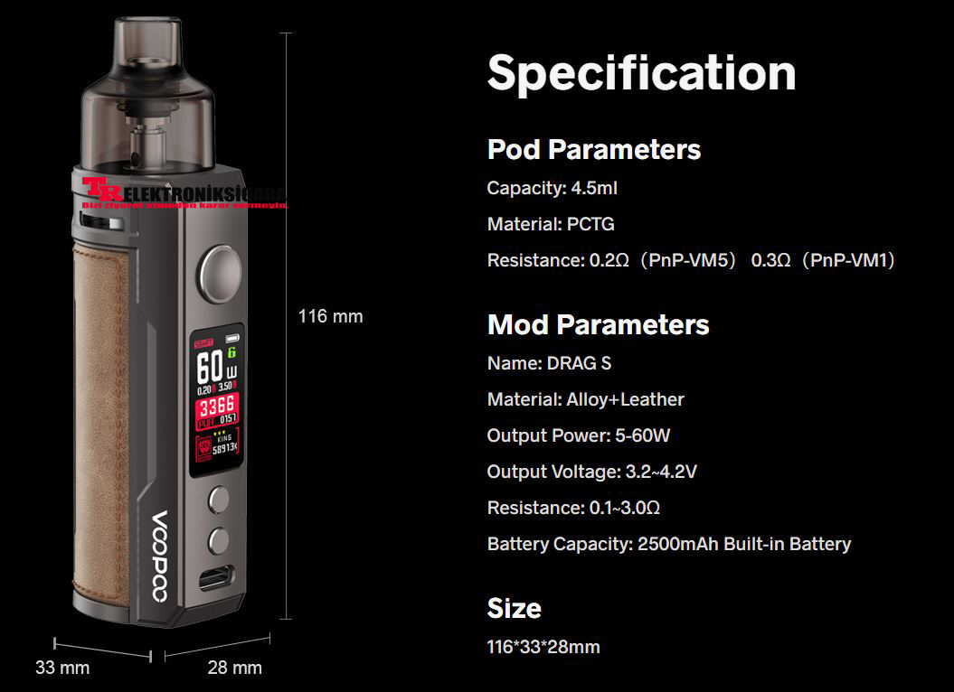 Voopoo Drag S Kit Pod Mod Elektronik Sigara