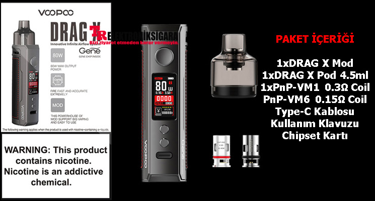 Voopoo Drag X Kit Pod Mod Elektronik Sigara