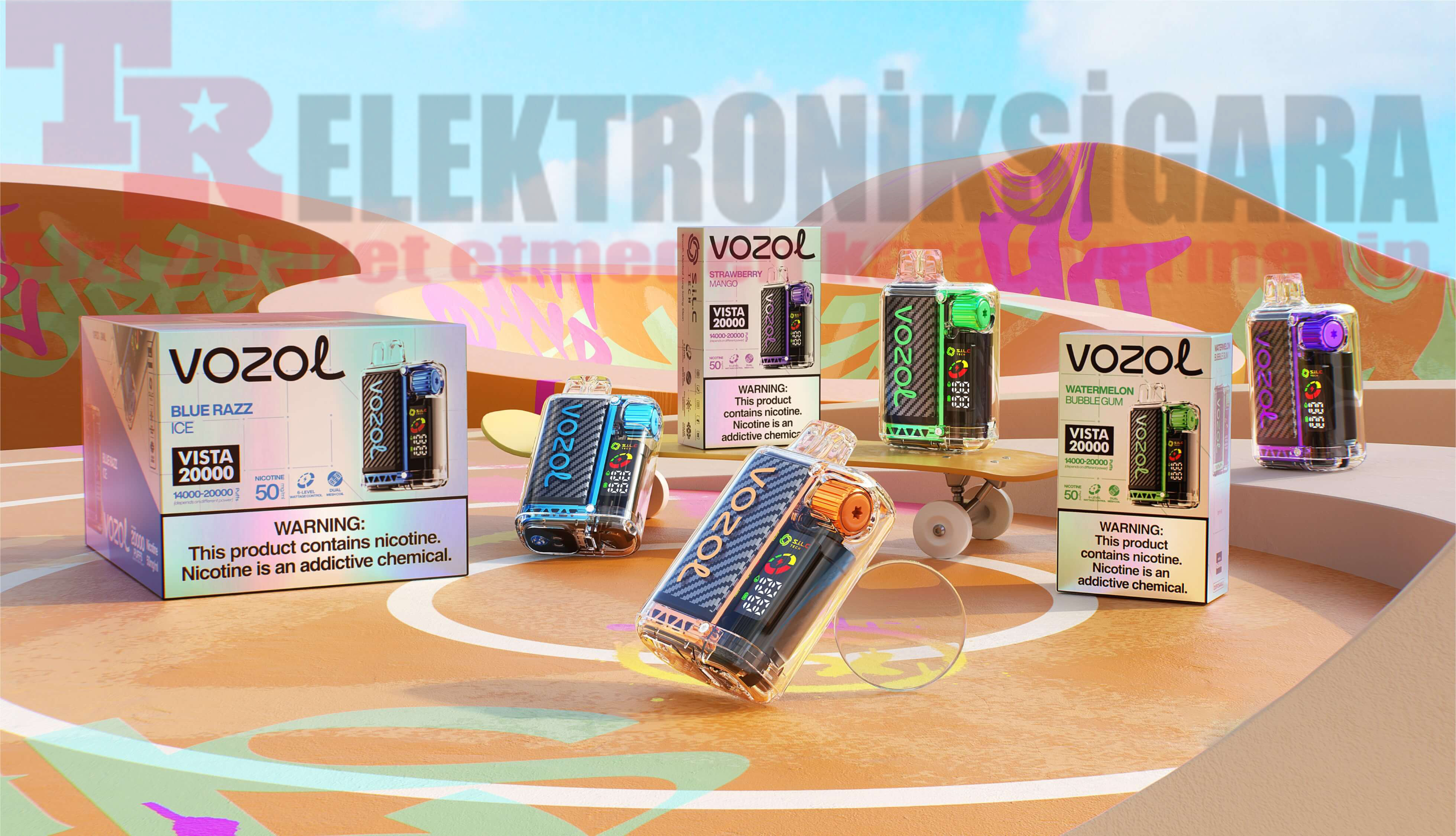 Vozol Vista 20000 Puff Bar %5 Nikotin Lemon Lime