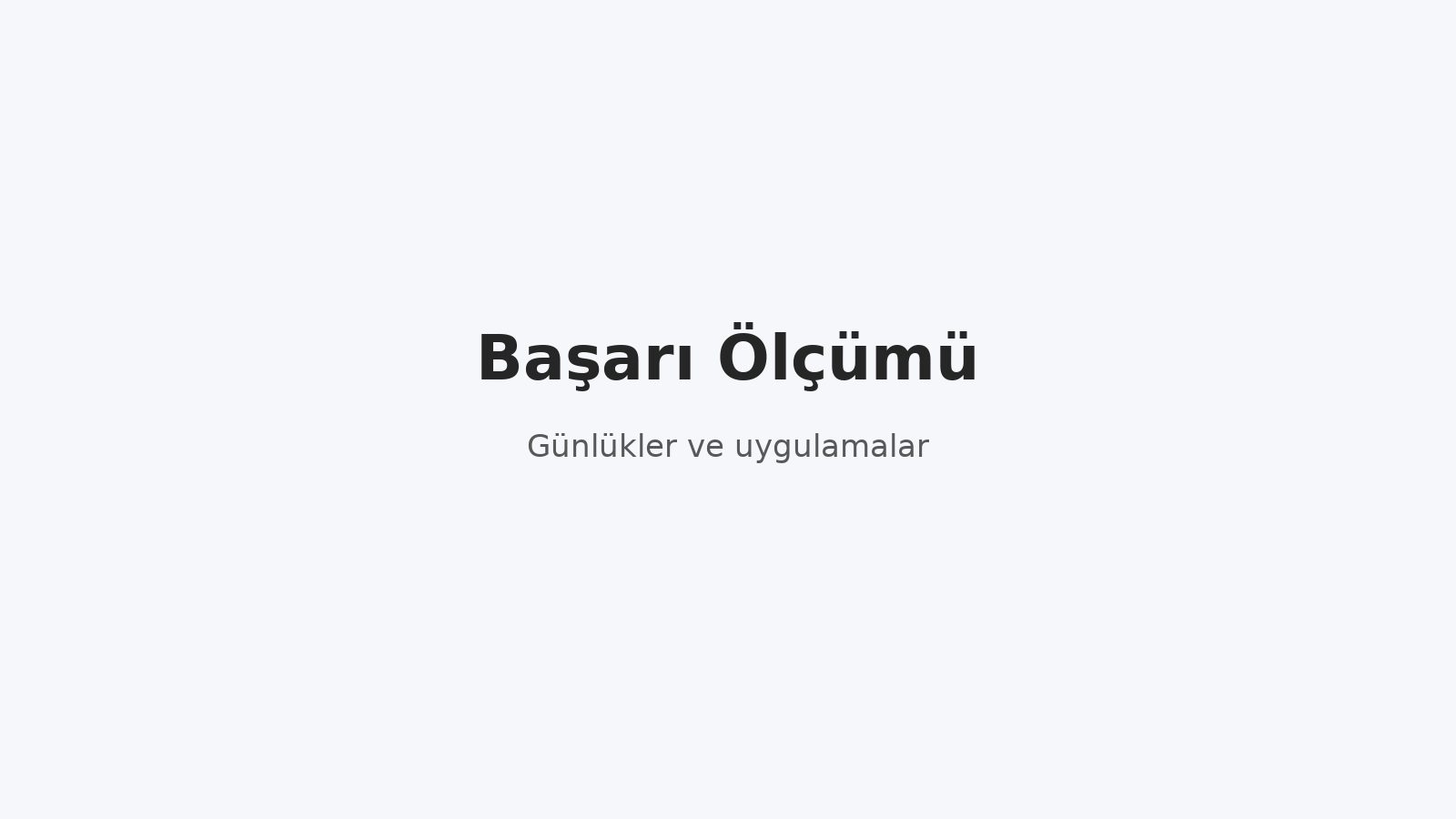 Başarı Ölçümü